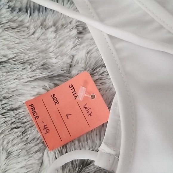 White lace up swimsuit - Picture 4 of 4